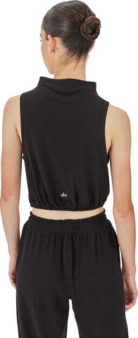 גופייה - Alo Yoga Women's tank top model ALOLUX SOHO MOCK NECK Black color