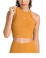 חזייה עליונה - Alo Yoga Top Bra - Alo yoga top closed in orange color for women