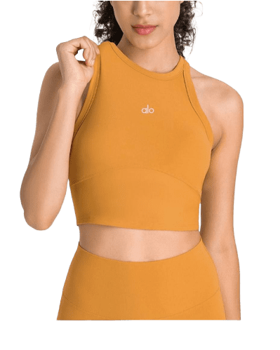 חזייה עליונה - Alo Yoga Top Bra - Alo yoga top closed in orange color for women