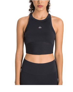 חזייה עליונה - Alo Yoga Top Bra - closed Alo Yoga top in black