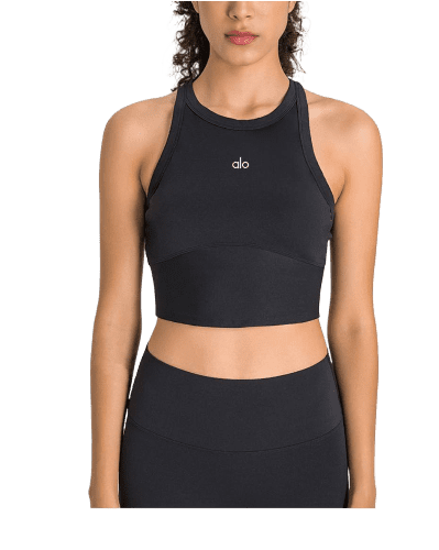 חזייה עליונה - Alo Yoga Top Bra - closed Alo Yoga top in black