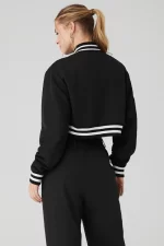 ז'ָקֵט - Black ALO YOGA CROPPED GOAT JACKET