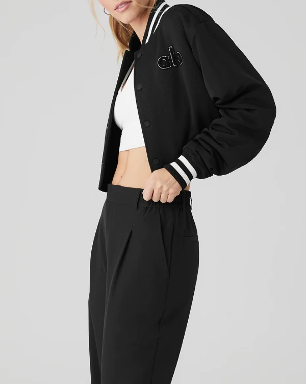 ז'ָקֵט - Black ALO YOGA CROPPED GOAT JACKET