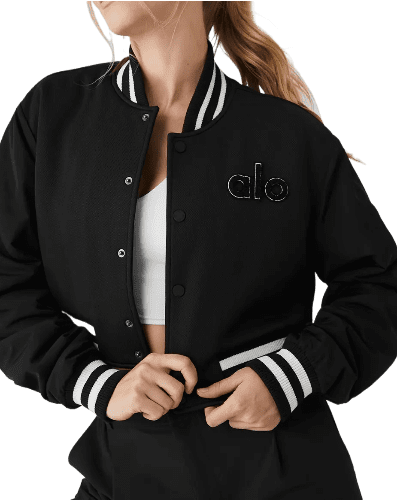 ז'ָקֵט - Black ALO YOGA CROPPED GOAT JACKET