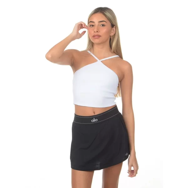 חלק עליון - Alo Yoga Goddess Ribbed Cross Crop Women's Top