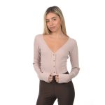 חולצה - Women's Yoga Ribbed Cropped Whisper Cardigan