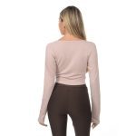 חולצה - Women's Yoga Ribbed Cropped Whisper Cardigan