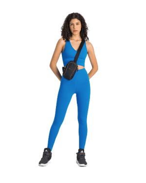 טייץ וטופ - Alo Yoga Set tights and top for women in blue color - Alo Yoga Set