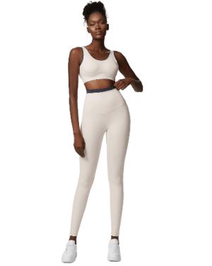 טייץ וטופ - Training set Alo Yoga tights and white top for women - Alo Yoga Set