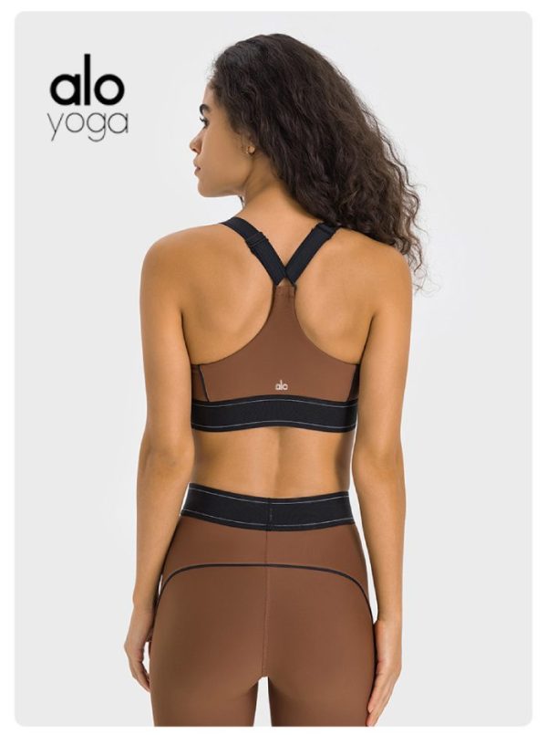 טייץ וטופ - Training set Alo Yoga tights and brown top - Alo Yoga