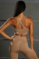 טייץ וטופ - Alo yoga tights and top set for women in brown color - Alo Yoga Set