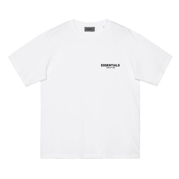 ביגוד Fear of God Double Line Essentials Zone Season 8 Flocking Font Loose OS Short Sleeve T-Shirt for Men