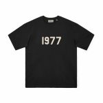 ביגוד Essentials Zone Flocking 1977 Short Sleeve T-Shirt for Men and Women - Loose Couple Style