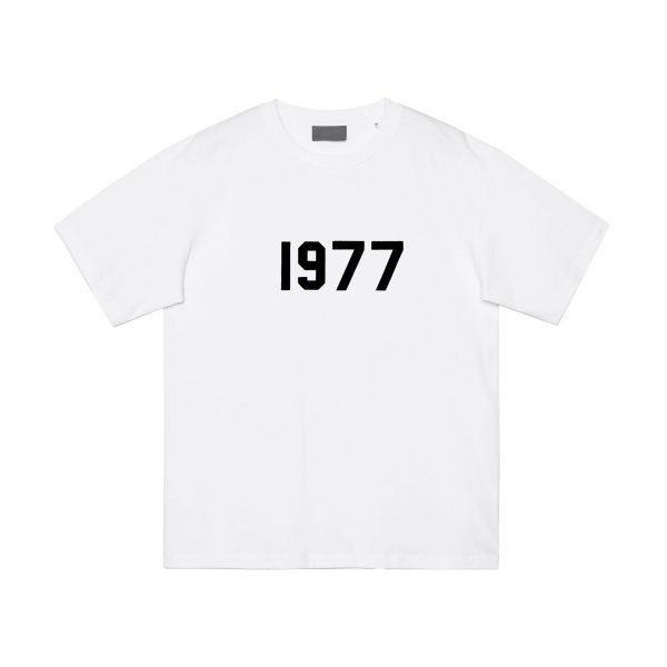 ביגוד Essentials Zone Flocking 1977 Short Sleeve T-Shirt for Men and Women - Loose Couple Style