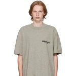 ביגוד Fear of God Double Line Essentials Zone Season 8 Flocking Font Loose OS Short Sleeve T-Shirt for Men