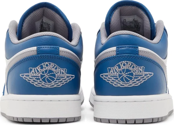 Air Jordan 1 Low True Blue Cement – נעלי סניקרס כחול, לבן ואפור
