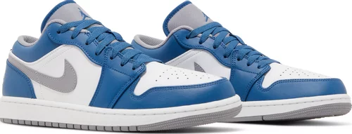 Air Jordan 1 Low True Blue Cement – נעלי סניקרס כחול, לבן ואפור