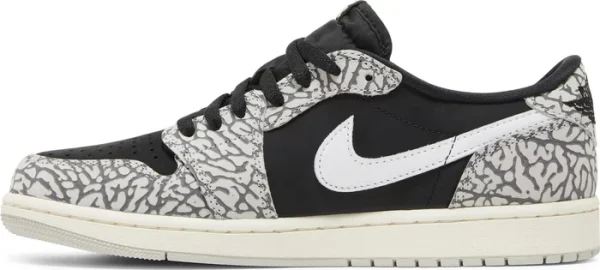 Air Jordan 1 Retro Low OG Black Cement – נעלי סניקרס שחור ואפור