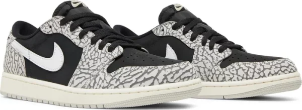 Air Jordan 1 Retro Low OG Black Cement – נעלי סניקרס שחור ואפור