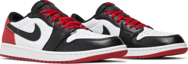 Air Jordan 1 Retro Low OG Black Toe – נעלי סניקרס שחור, לבן ואדום