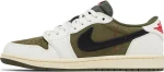 Travis Scott x Air Jordan 1 Retro Low OG SP Reverse Olive – נעלי סניקרס ירוק זית ולבן
