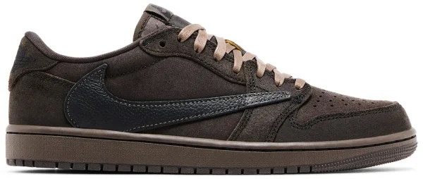 Travis Scott x Air Jordan 1 Retro Low OG SP Velvet Brown – נעלי סניקרס חום ושחור