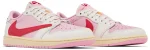 Travis Scott x Air Jordan 1 Retro Low OG Sail Tropical Pink – נעלי סניקרס ורוד ושמנת