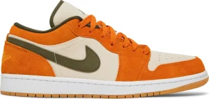Air Jordan 1 Low SE Ceramic – נעלי סניקרס קרם, כתום וירוק זית