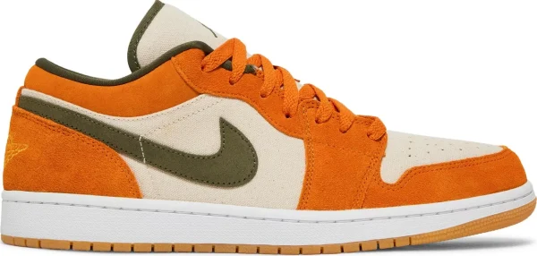 Air Jordan 1 Low SE Ceramic – נעלי סניקרס קרם, כתום וירוק זית