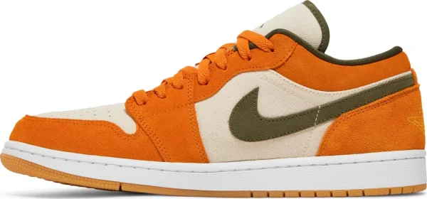 Air Jordan 1 Low SE Ceramic – נעלי סניקרס קרם, כתום וירוק זית
