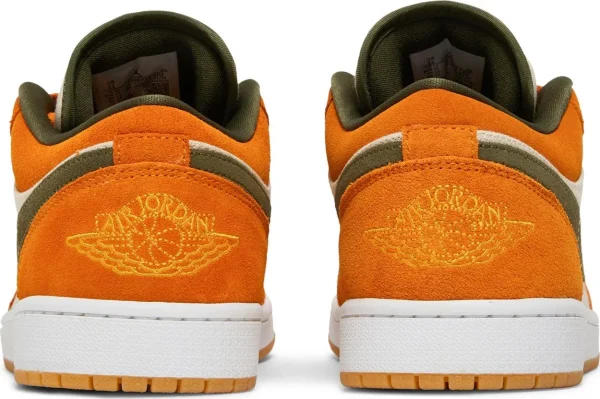 Air Jordan 1 Low SE Ceramic – נעלי סניקרס קרם, כתום וירוק זית