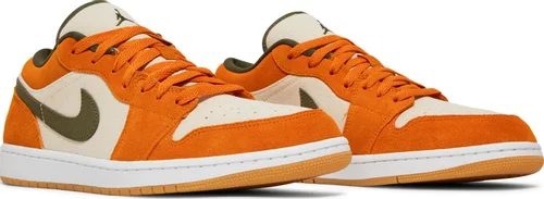 Air Jordan 1 Low SE Ceramic – נעלי סניקרס קרם, כתום וירוק זית