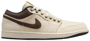 Air Jordan 1 Low Premium Ivory Baroque Brown – נעלי סניקרס בגווני שמנת וחום