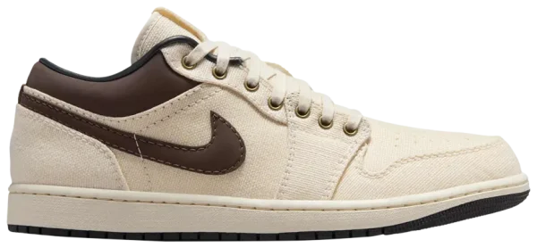 Air Jordan 1 Low Premium Ivory Baroque Brown – נעלי סניקרס בגווני שמנת וחום