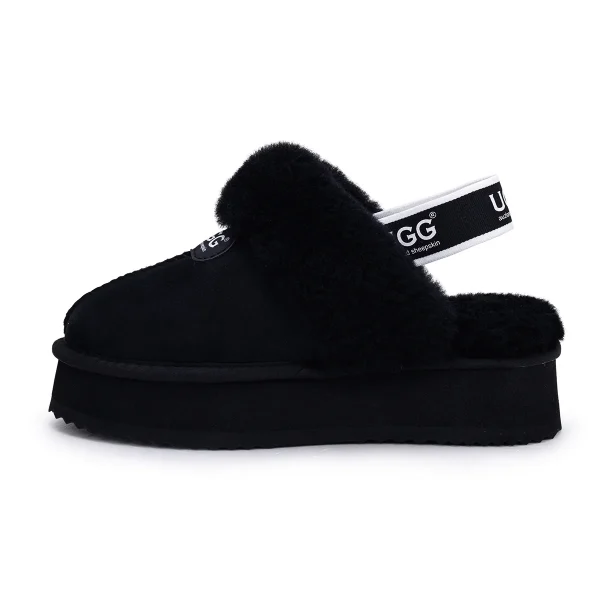 UGG Funkette שחור – כפכפי פלטפורמה נוחים לנשים