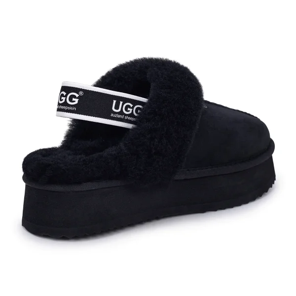 UGG Funkette שחור – כפכפי פלטפורמה נוחים לנשים
