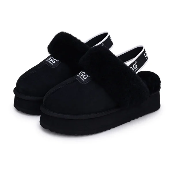 UGG Funkette שחור – כפכפי פלטפורמה נוחים לנשים