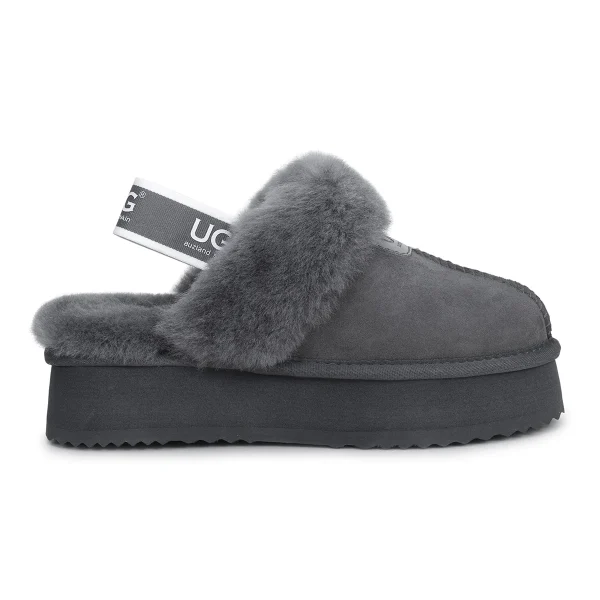 UGG Funkette אפור – כפכפי פלטפורמה אופנתיים לנשים