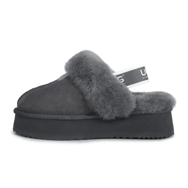 UGG Funkette אפור – כפכפי פלטפורמה אופנתיים לנשים