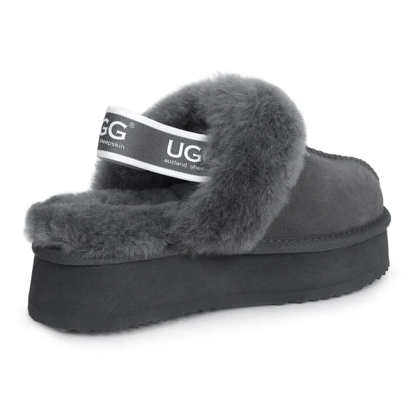 UGG Funkette אפור – כפכפי פלטפורמה אופנתיים לנשים