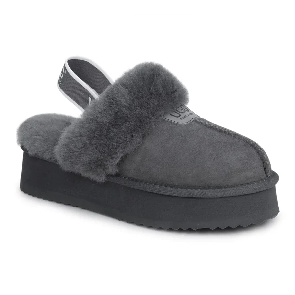 UGG Funkette אפור – כפכפי פלטפורמה אופנתיים לנשים