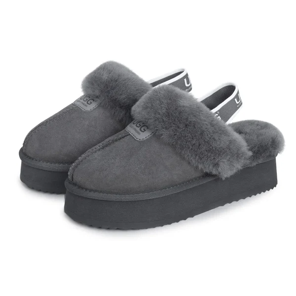 UGG Funkette אפור – כפכפי פלטפורמה אופנתיים לנשים