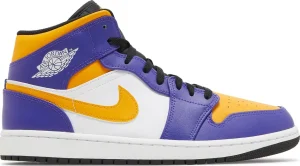 Nike Air Jordan 1 Mid Lakers נעלי סניקרס לגברים