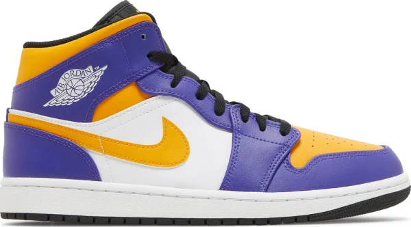 Nike Air Jordan 1 Mid Lakers נעלי סניקרס לגברים