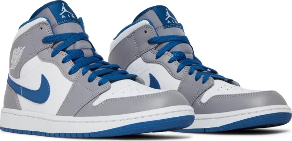 Nike Air Jordan 1 Mid Cement True Blue נעלי סניקרס לגברים