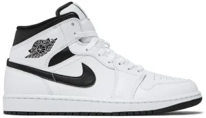 Nike Air Jordan 1 Mid White Black נעלי סניקרס לגברים