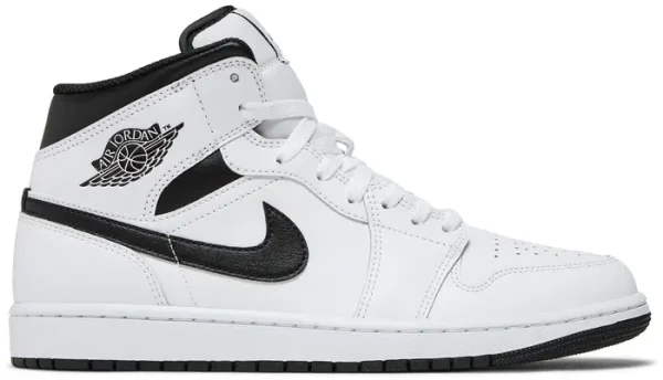 Nike Air Jordan 1 Mid White Black נעלי סניקרס לגברים