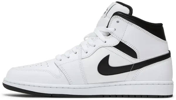 Nike Air Jordan 1 Mid White Black נעלי סניקרס לגברים