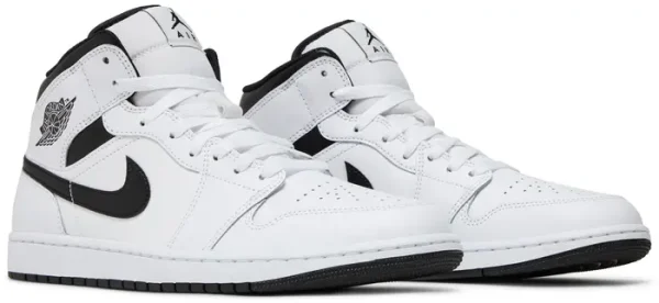 Nike Air Jordan 1 Mid White Black נעלי סניקרס לגברים