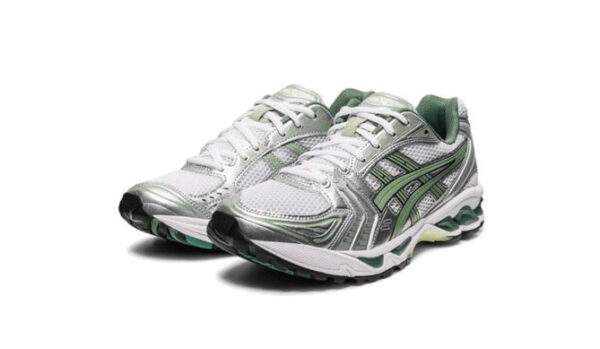 Asics Gel-Kayano 14 White Pure Silver Slate Grey Sage נעליים